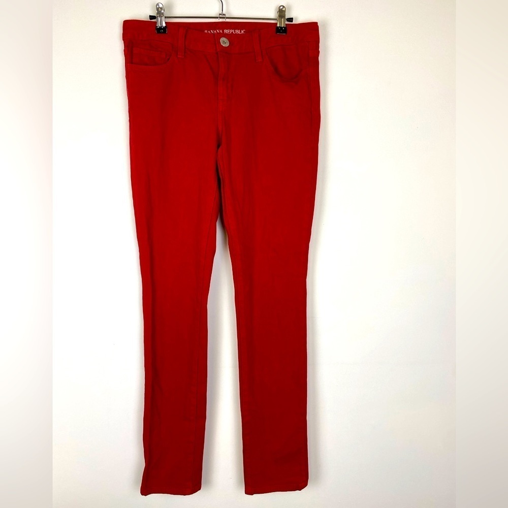 Banana Republic Red Skinny Fit Straight Leg 5 Pocket Jeans Women's Size 6/28